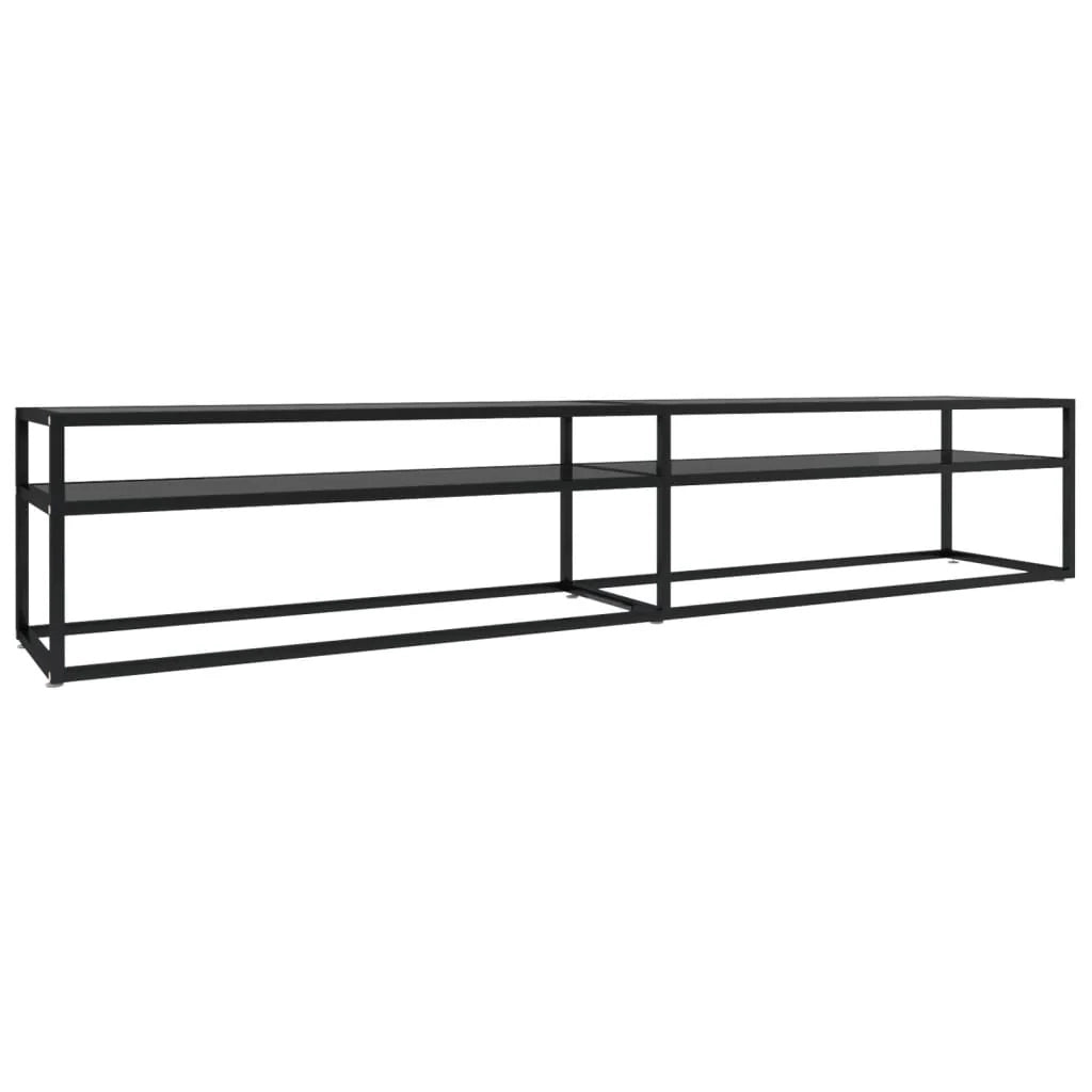 Mobile TV multimediale scaffale TV mobile TV sala da pranzo soggiorno camera da letto 220 x 40 x 40,5 cm vetro temperato nero 02_0026114