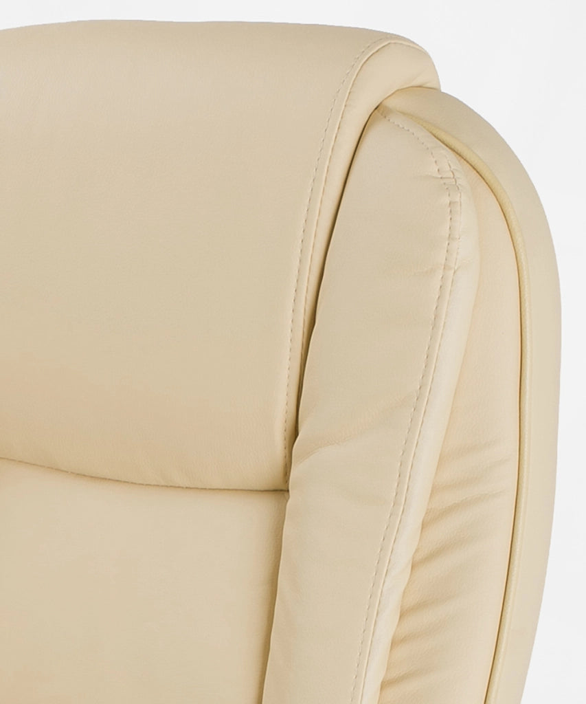 Poltrona da Ufficio sedia girevole da scrivania in ecopelle traspirante color beige Modello Cover