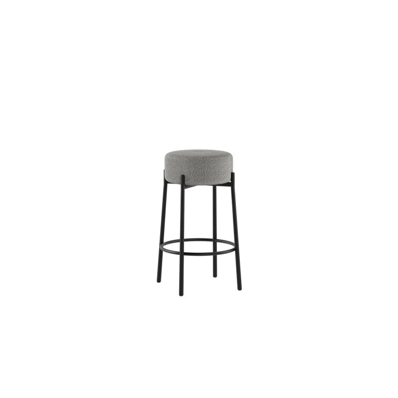 Set di 2 Sgabelli rivestito in tessuto Gambe metallo verniciato Syd 41cm X 41cm H 67cm Stones