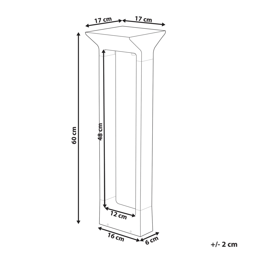 Lampada dissuasore da giardino a LED per sentieri 60 cm in alluminio nero stile moderno