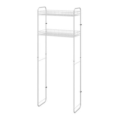 Scaffale sopra lavatrice bianco con 2 ripiani portaoggetti in kit montaggio