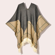 Sciarpa da viaggio da donna, stile etnico, con nappe, modello pullover, calda cappa decorativa da esterno in jacquard