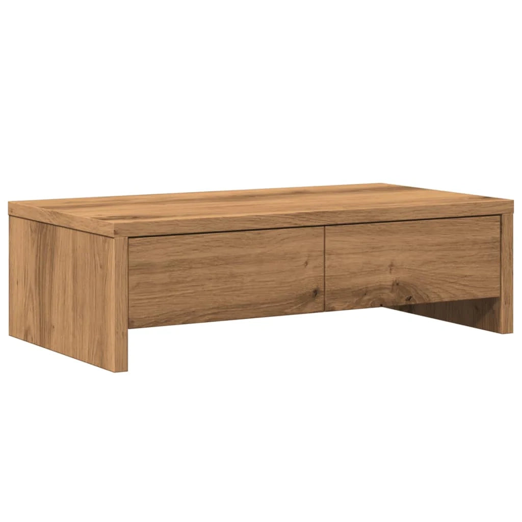 Supporto per monitor mobile da scrivania con cassetti legno ingegnerizzato lavorato a mano marrone 02_0044963