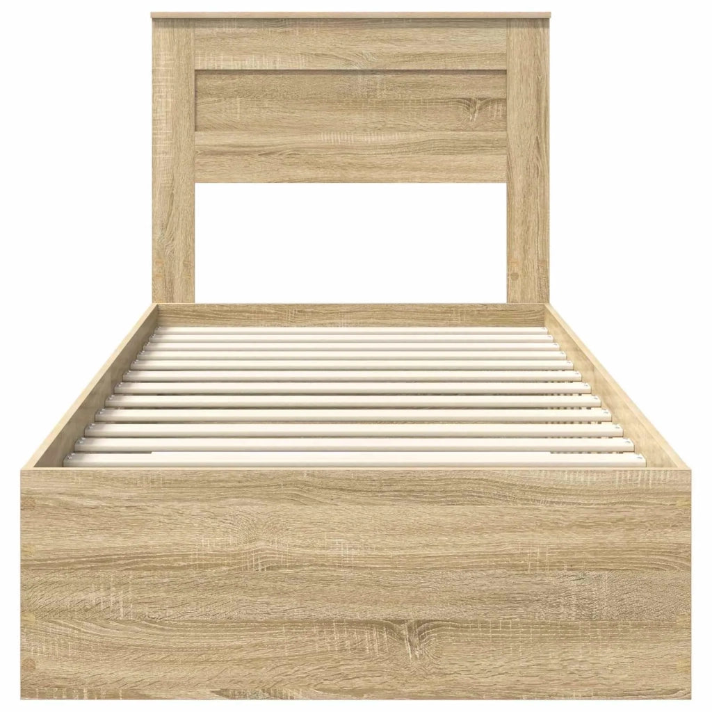 Struttura del letto Rovere Sonoma 90 x 200 cm Legno multistrato