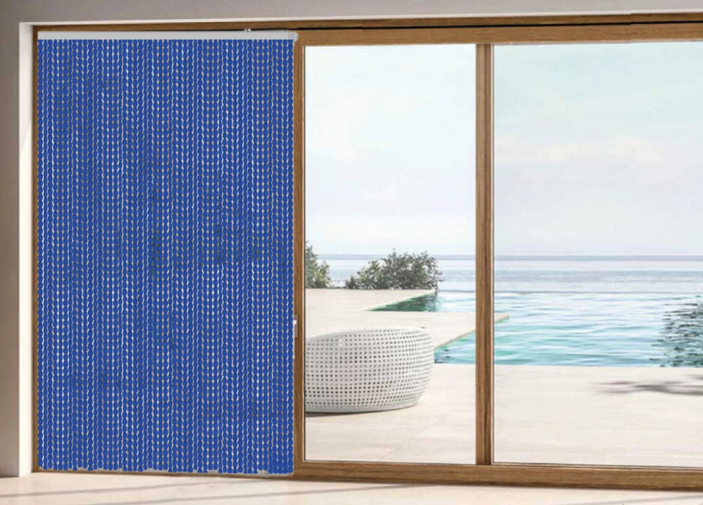 Tenda Antimosca Antirumore Caduta Pannello Porta Finestra Casa Pon Pon - 100X220 - Blu