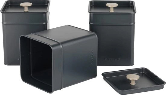 Set di contenitori per caffè e zucchero a 3 pezzi - contenitori per caffè, zucchero e tè di lunga durata - finitura a specchio - facile da pulire e da riutilizzare - stile moderno