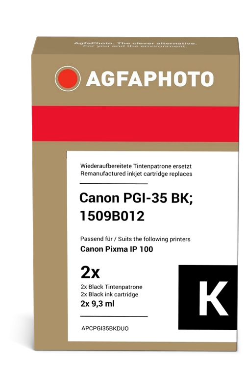 ORIGINAL Agfa Photo Multipack nero APCPGI35BKDUO