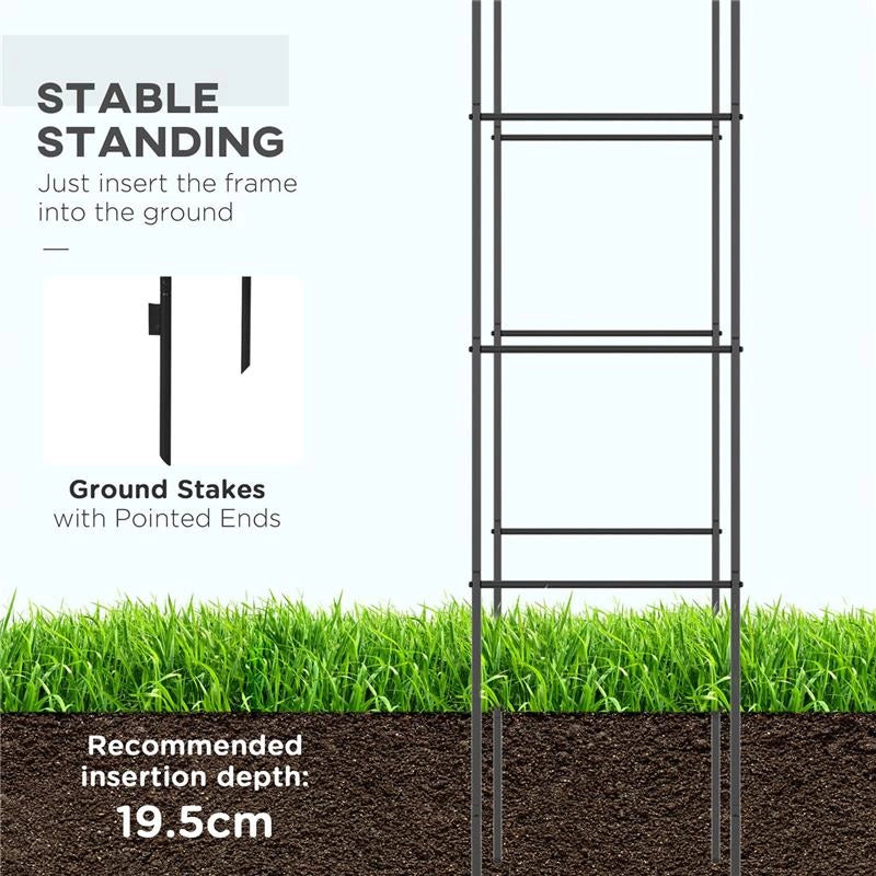 ARCO PER RAMPICANTI IN METALLO PER GIARDINO ED ESTERNI, 140X40X240CM, NERO