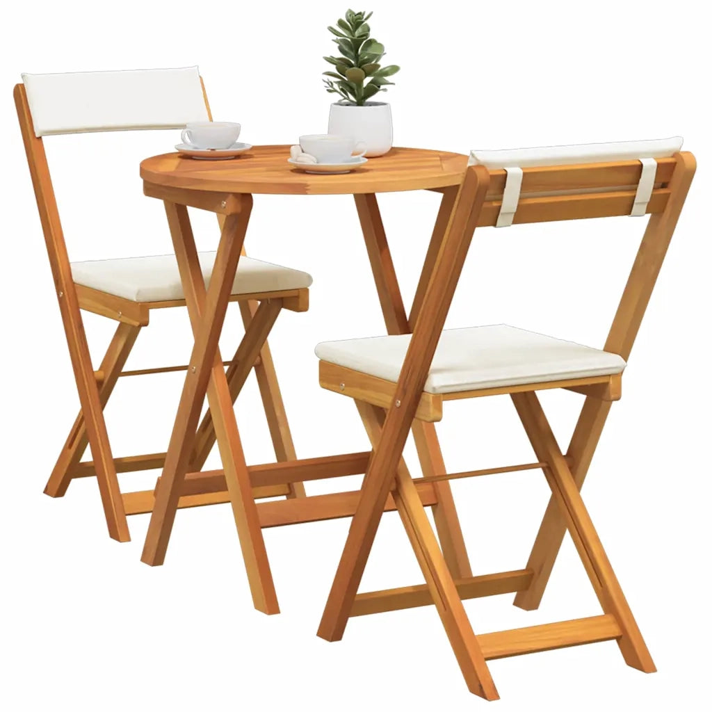 Set da Pranzo per Giardino con cuscino 3 pz | Set Salotto da Giardino Olio Naturale