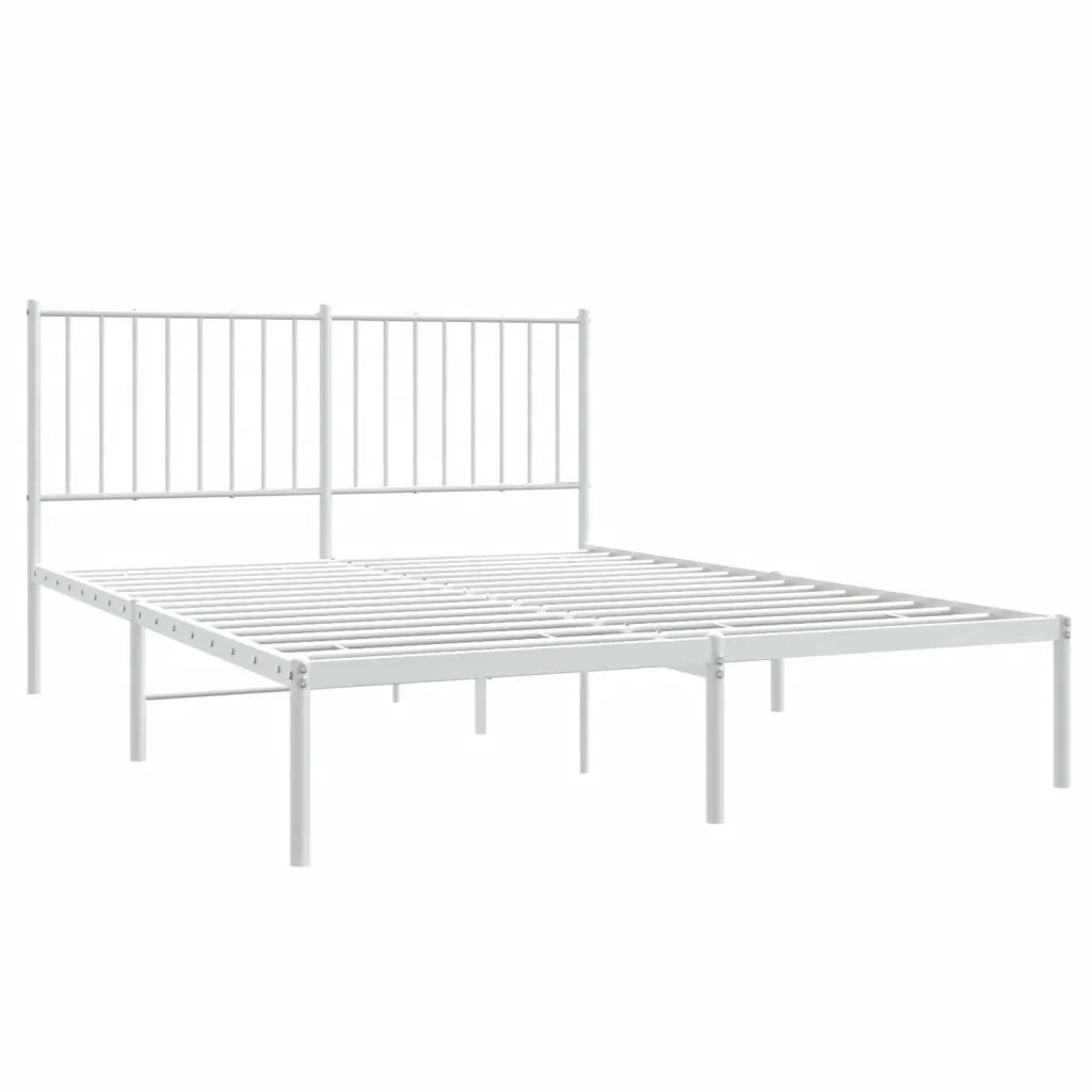 Giroletto con Testiera Metallo Bianco 140x190 cm 350931
