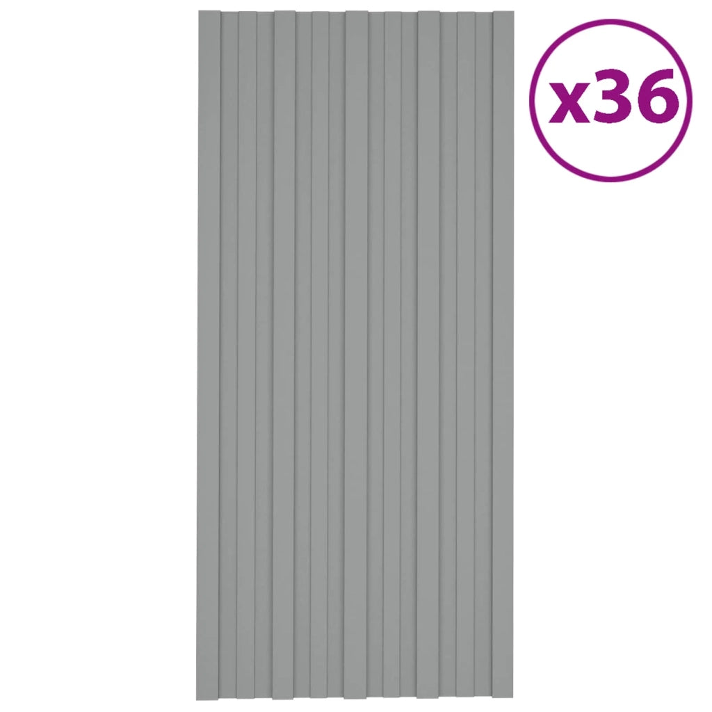 Pannello per tetto 36 pz Grigio 100 x 45 cm Acciaio zincato CFW6134482
