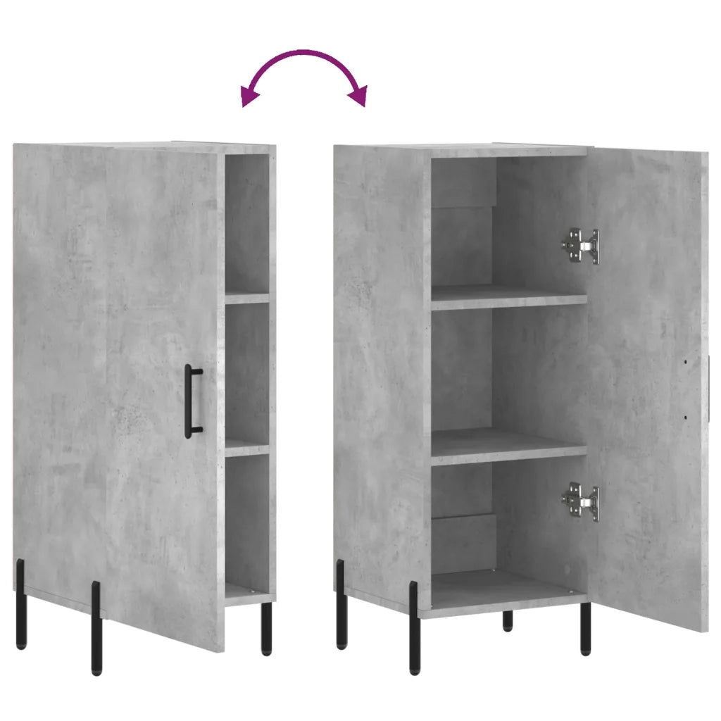 Credenza-Buffet-Armadio da cucina Grigio Cemento 34,5x34x90 cm in Legno Multistrato 693597