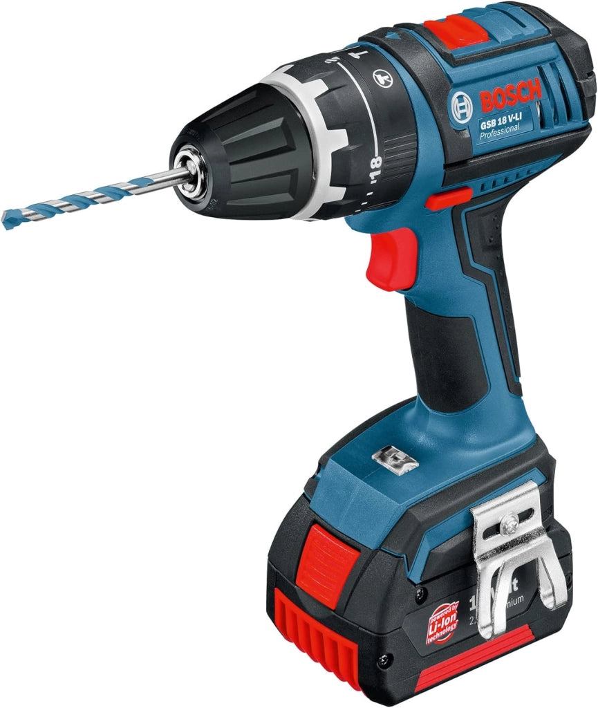 Bosch Professional Dynamics Series - Confezione di trapano + cacciavite a impatto + strumento multifunzione + lampada 3 x 18 V 4 Ah
