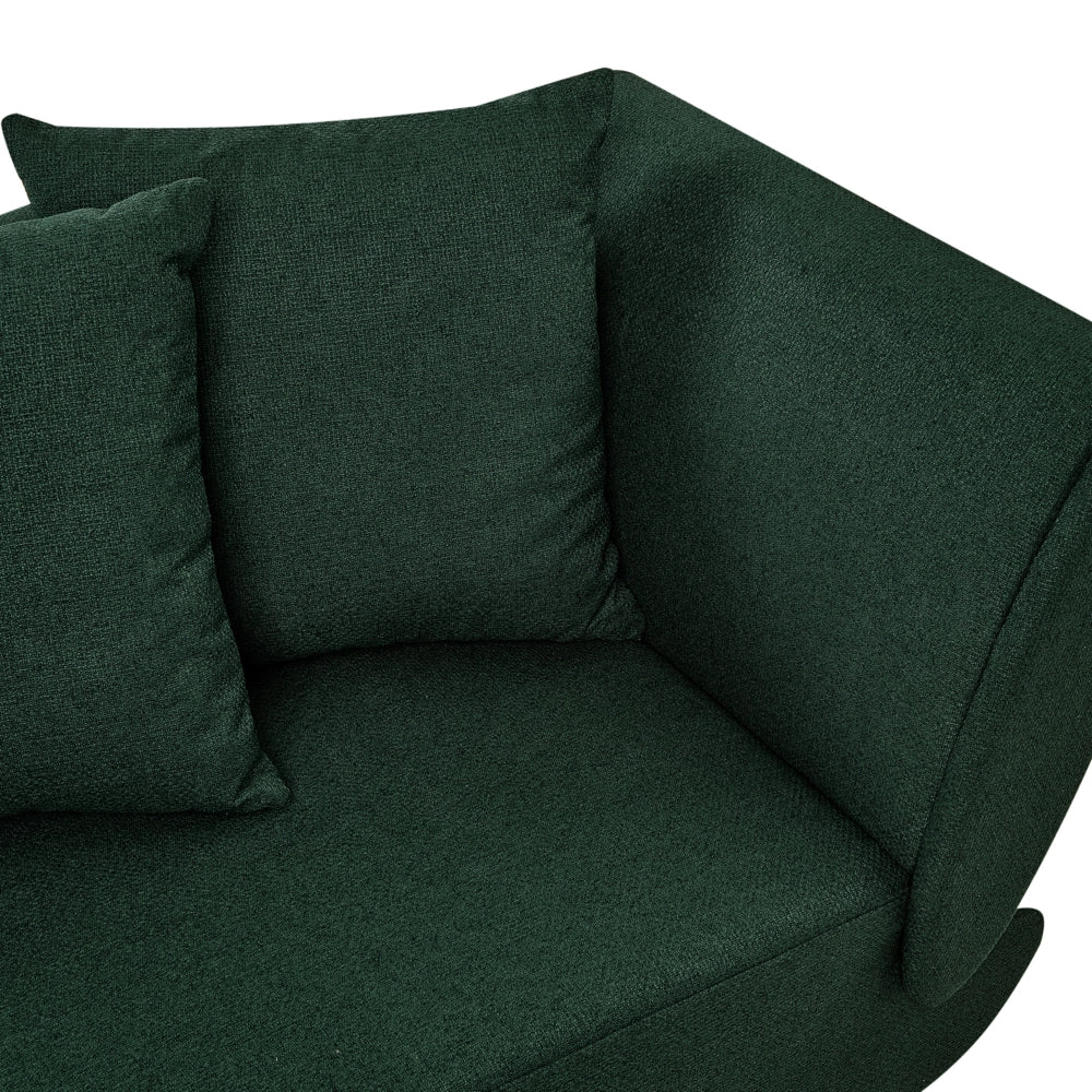 Chaise longue a destra in tessuto verde con contenitore per riporre gli oggetti Soggiorno moderno