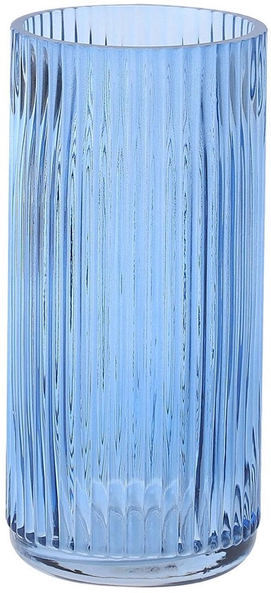 Vaso a Specchio con Borchio, Vaso di Vetro Blu per Fiori, Vasi per Bicchieri, Vasi Moderni per Salotto, Camera da Letto, Cucina, Ufficio, Matrimonio, 20 cm