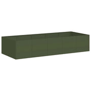 Fioriera | Cassetta per fiori | Vaso Verde Oliva 200x80x40 cm in Acciaio