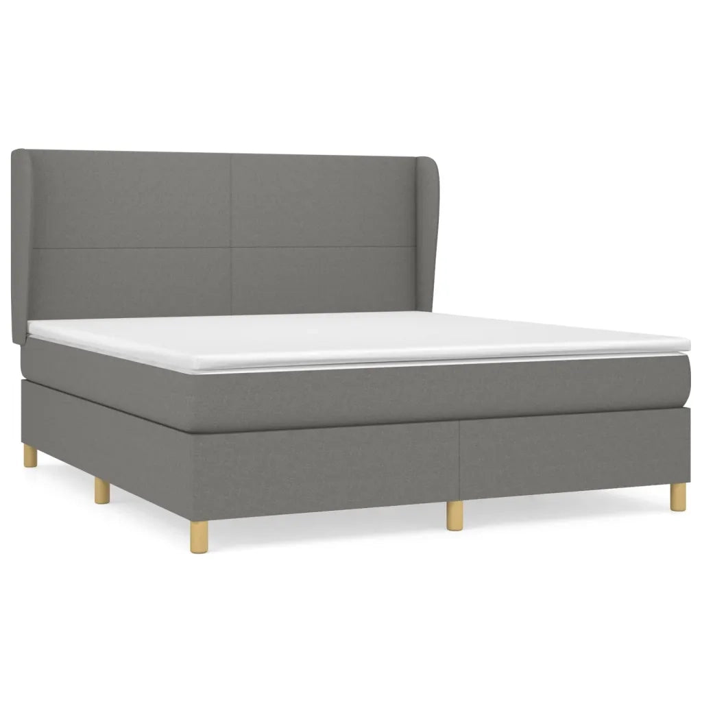 Giroletto a Molle con Materasso Grigio Scuro 160x200 cm Tessuto 3128374