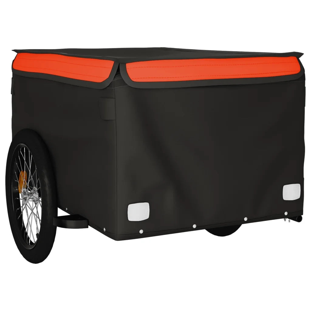 Rimorchio da Bici Nero e Arancione 45 kg in Ferro 94089
