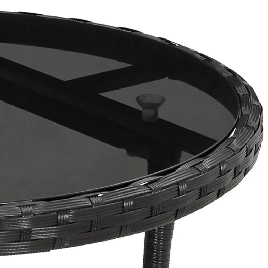 Set BistrÃ² da Giardino 3 pz con Cuscini in Polyrattan Nero