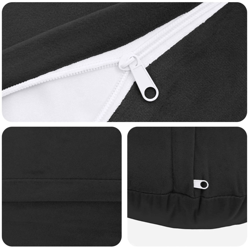 Cuscino con cuscino HEERLEN 6 pz Nero Velluto 929348