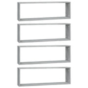 Mensole Cubo Muro | Mensola a parete 4 Grigio Sonoma 80x15x26,5 Legno Multistrato