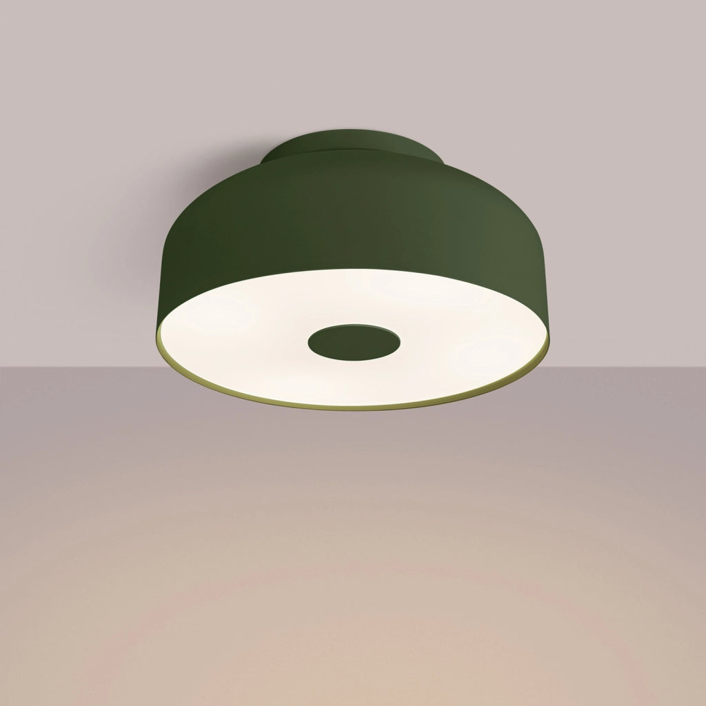 Plafoniera moderna tonda verde oliva Ø30cm 4xE27 TEKNAR