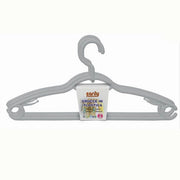 Trade Shop - Set 3 Pz Grucce Plastica Stampelle Appendi Abiti Pantaloni Giacche Grigio 79330 -