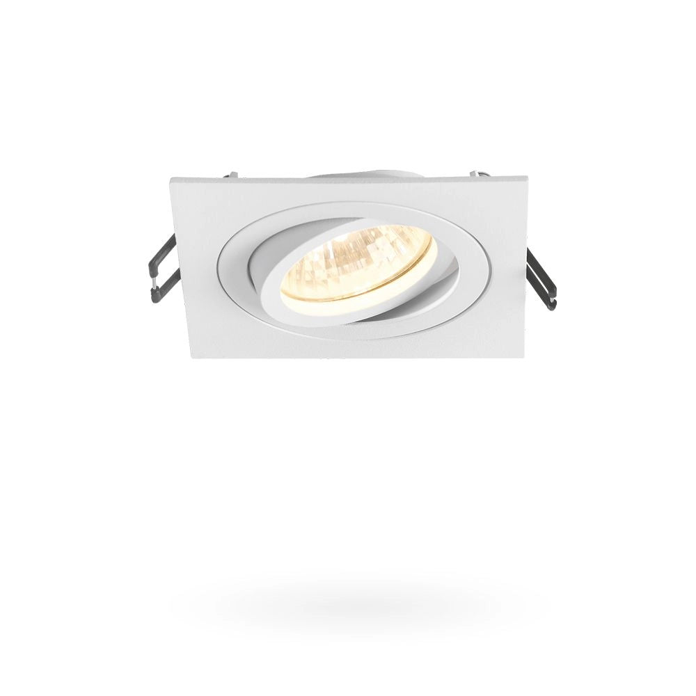 Faretto incasso quadrato bianco orientabile GU10 Videx