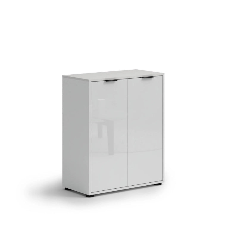 Scarpiera 2 ante bassa JOLLY bianco lucido cm 72x86x36h made in Italy
