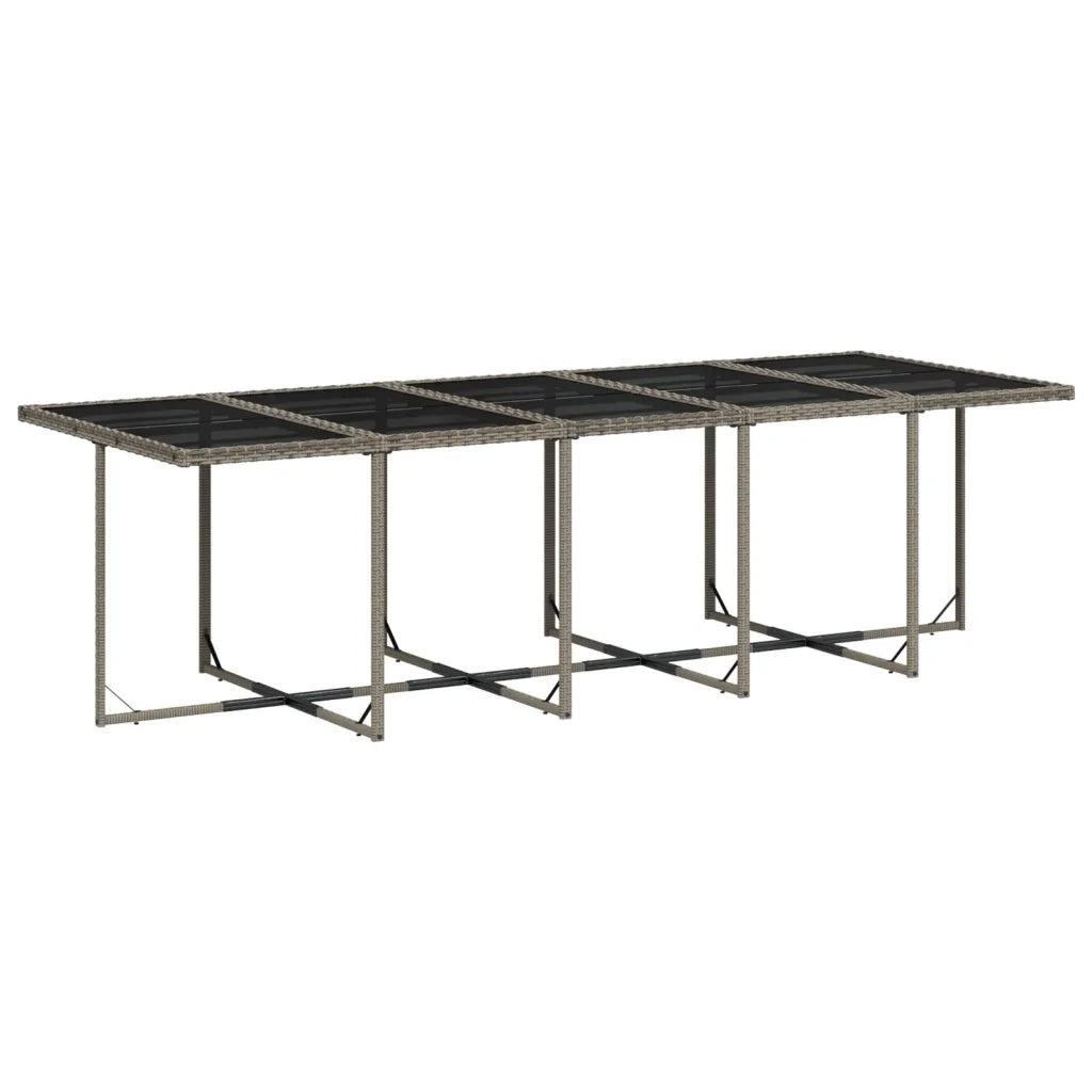 Set da pranzo da giardino da 11 pz con Cuscini in Polyrattan Grigio 3277704