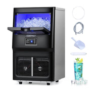 Macchina per Ghiaccio Commerciale, 25-30 kg/24H, Produttore di Ghiaccio in Acciaio Inox con Autopulizia, Filtro dell’Acqua, per Bar Ristorante e Caffetteria