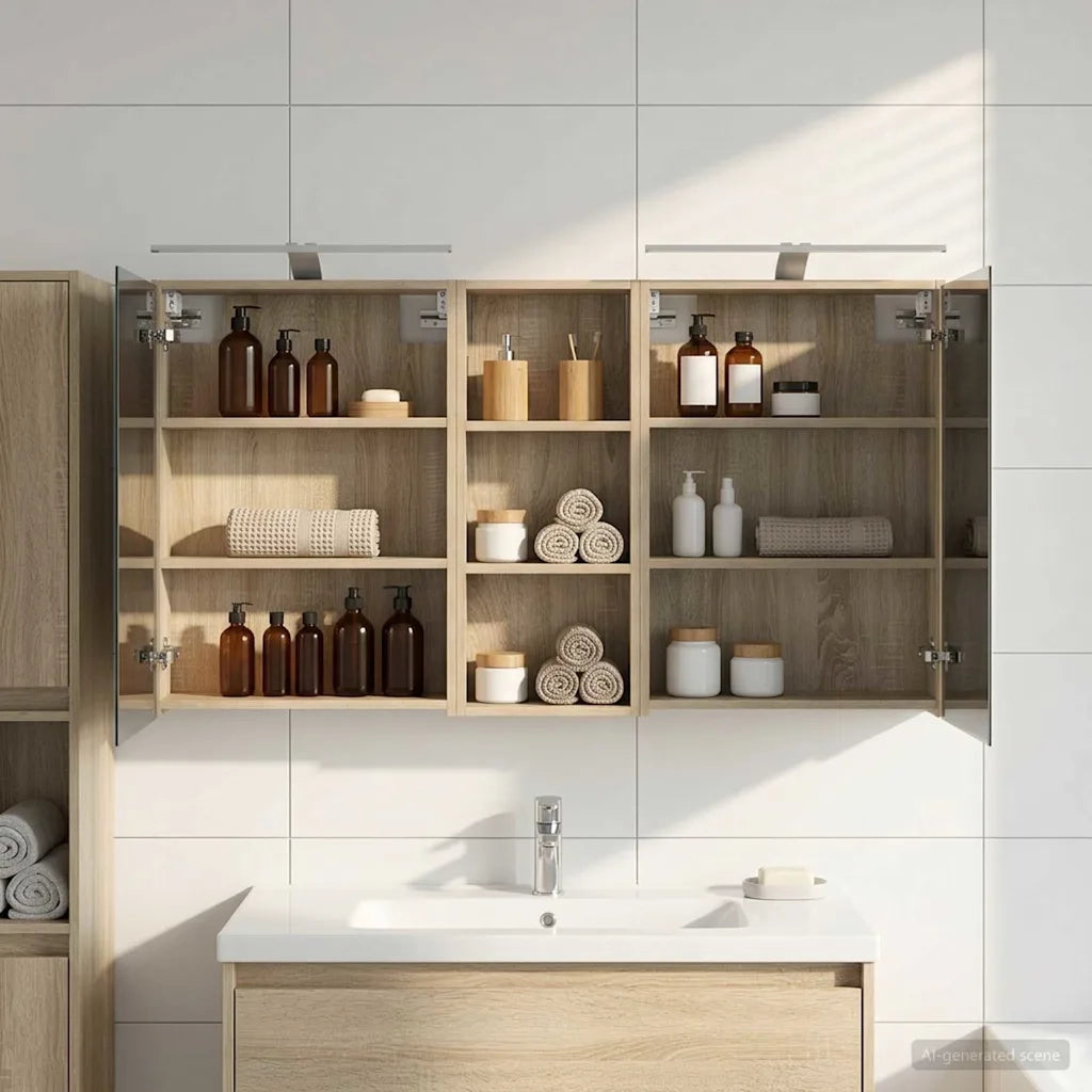 Set di Armadi da Bagno con lo scaffale 3 pcs 130 x 14,5 x 70 cm 3403770
