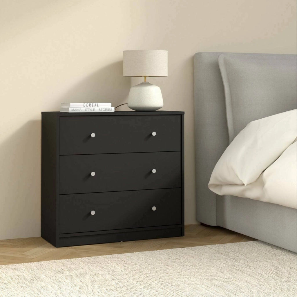 Cassettiera Alert, Settimino multiuso, Comò camera da letto, Mobile con cassetti, 72x30 h68 cm, Nero