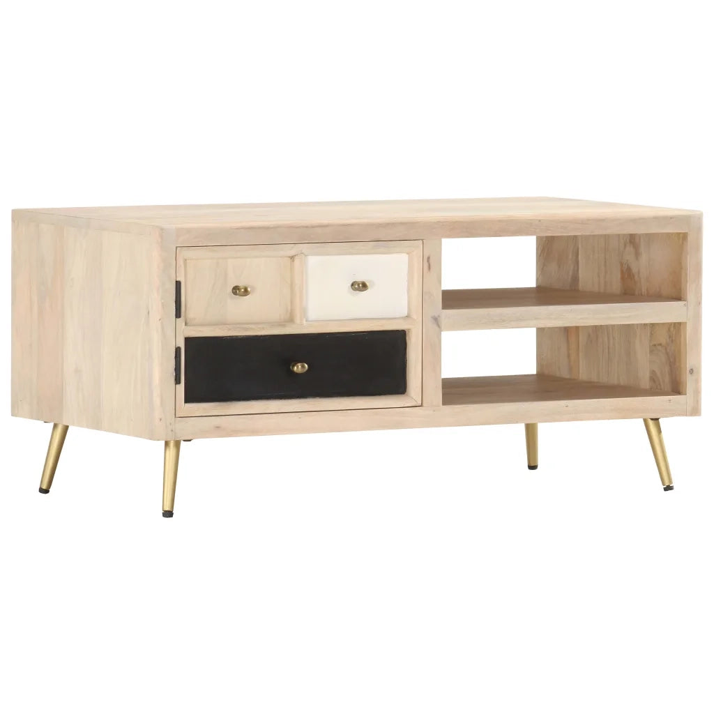 Tavolino da CaffÃ¨ 90x45x40 cm in Legno Massello di Mango  cod mxl 25536