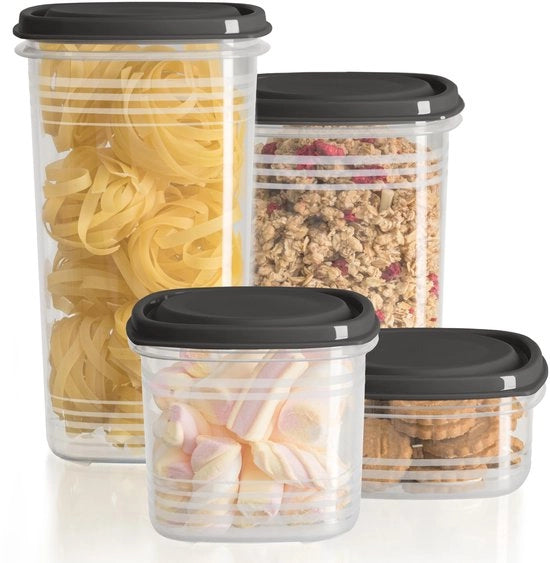 Set di 8 scatole di conservazione a tenuta di aria con coperchio | Set di 8 scatole di conservazione (4 scatole con coperchio) | Impermeabile | BPA libero | Scatola di conservazione per cucina | Set di 8