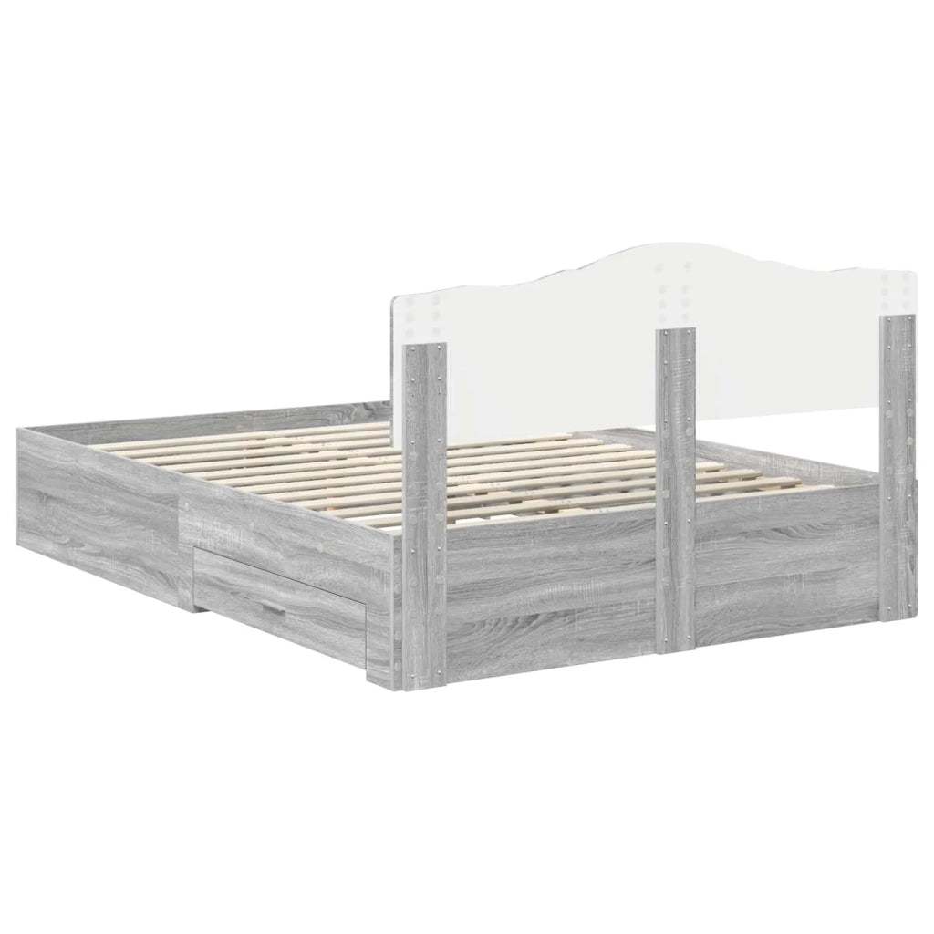 Struttura del letto con testiera Grigio Sonoma 140 x 190 cm 3413198