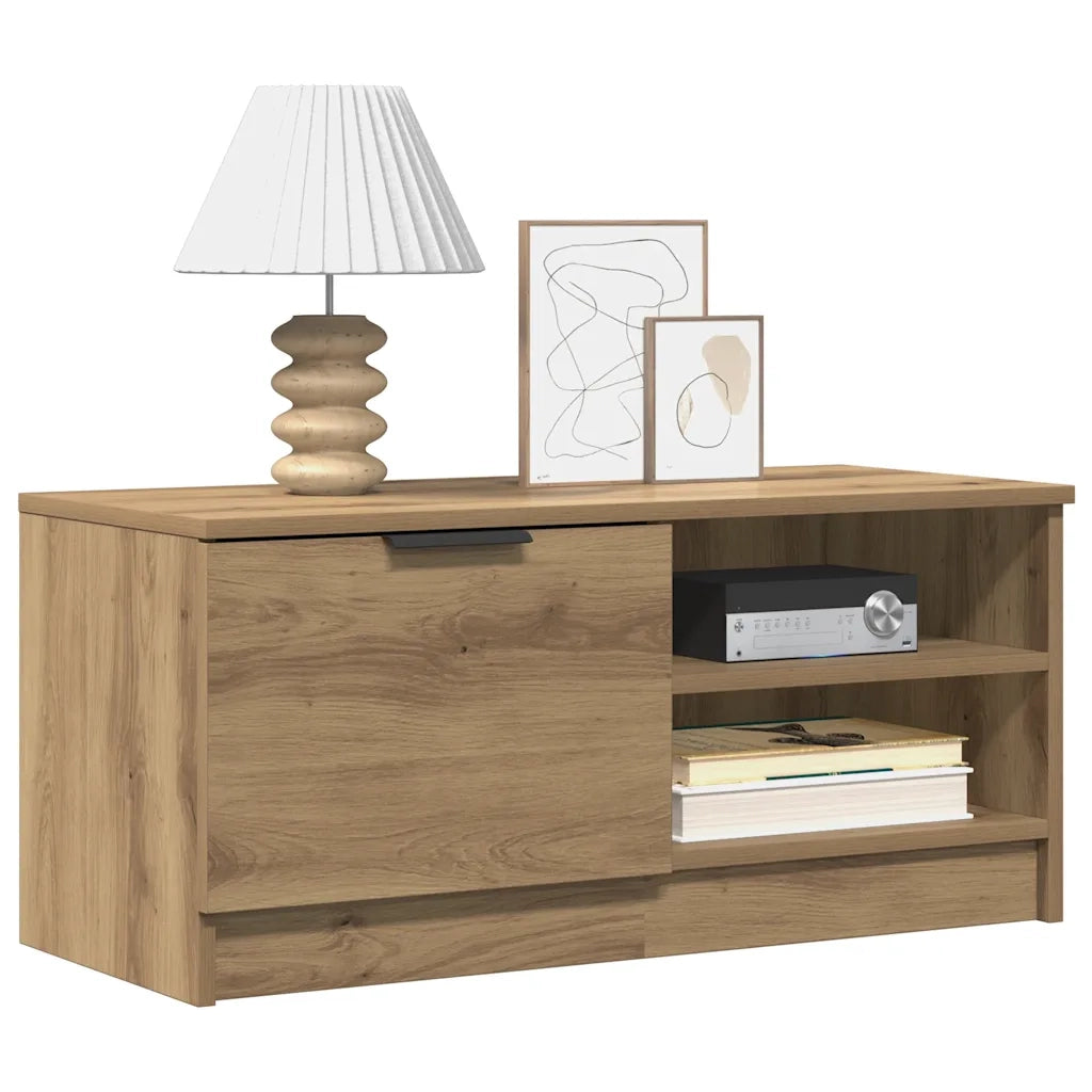 Mobile Porta TV-Mobile per TV-Credenza TV Rovere Artigianale 80x35x36,5 cm in Truciolato