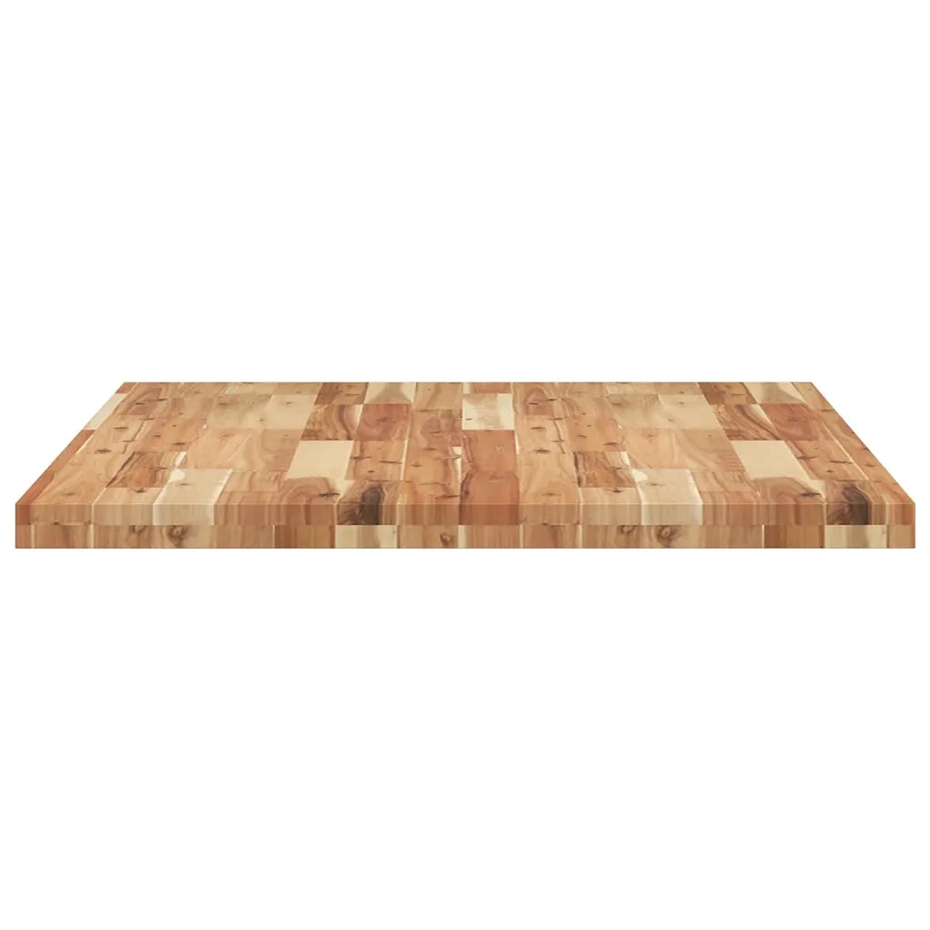 Piano Tavolo Rettangolare 100x80x4cm Legno Massello di Acacia