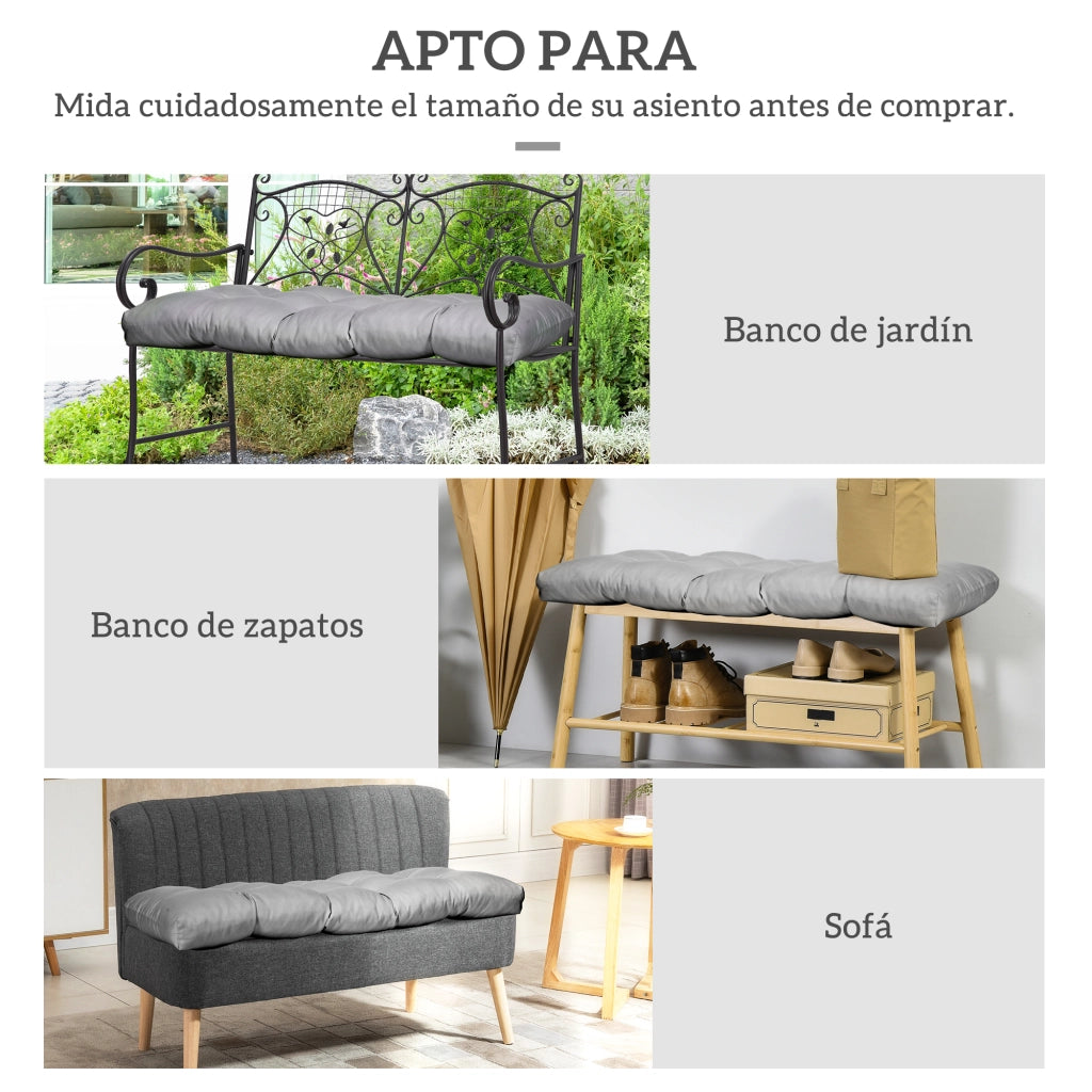 Cuscino per Divano 2 Posti ¨C zephmum ¨C 110x48x8 cm Grigio