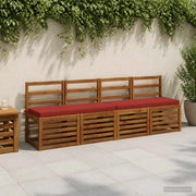Cuscini per Panchina a 2 Pezzi VUGHT 2 pz 100% Poliestere Rosso 951185