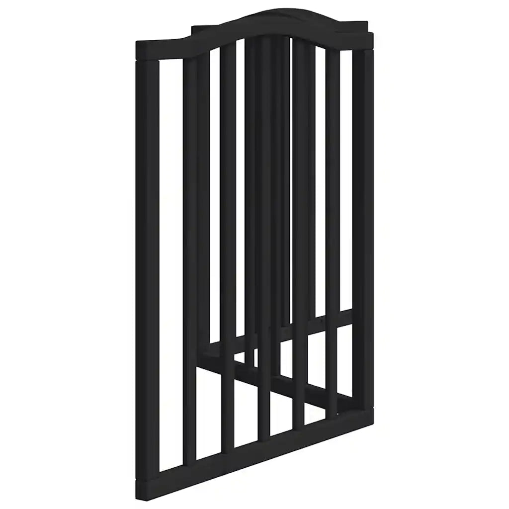vidaXL Cancello per Cani Pieghevole 3 Pannelli Nero 150cm Legno Pioppo