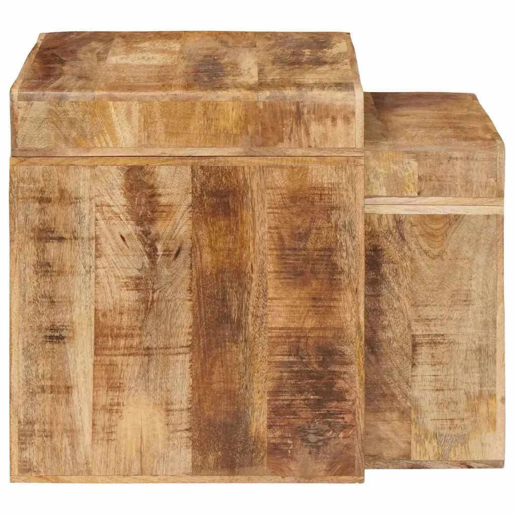 Tavoli da annidamento 2 pcs Marrone Legno di mango massello 4104559