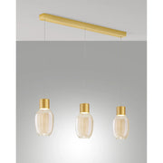 Lapo Sospensione Cognac 3 Luci Lin.