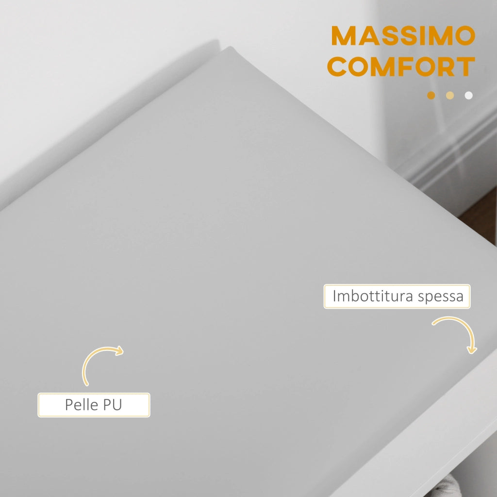 Scarpiera con Panca e Vani Aperti ¨C Minimal ¨C Bianco 80x30x90