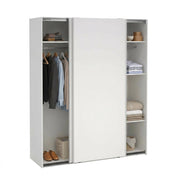 Guardaroba 2 ante\ Gomer, Mobile multifunzionale, Mobiletto scarpiera, Guardaroba porta scarpe, 179x65 h220 cm, Bianco