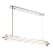 Lampada sospesa Espada cromata 122cm LED 38W Quintiesse