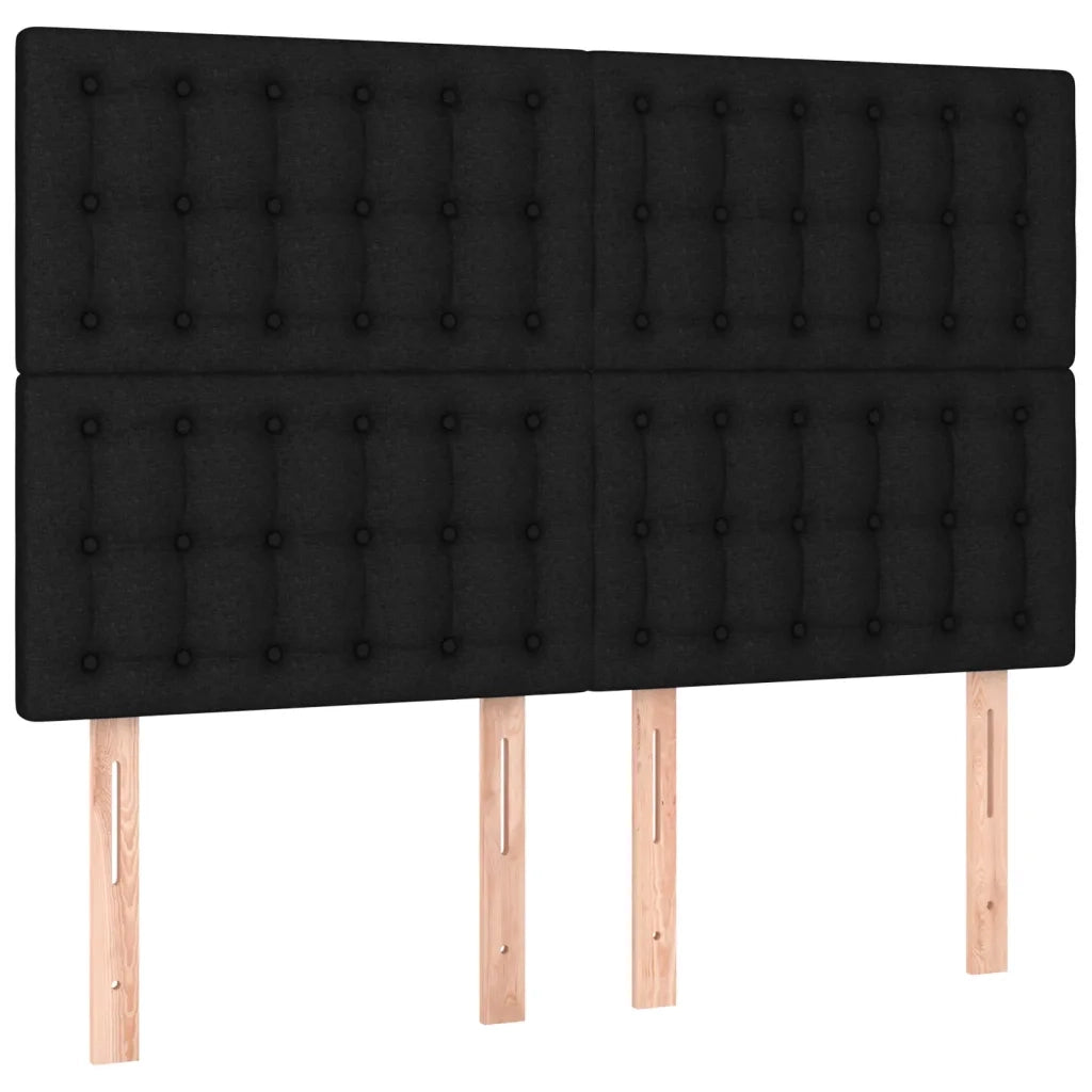 Giroletto a Molle con Materasso Nero 140x200 cm in Tessuto 3137479