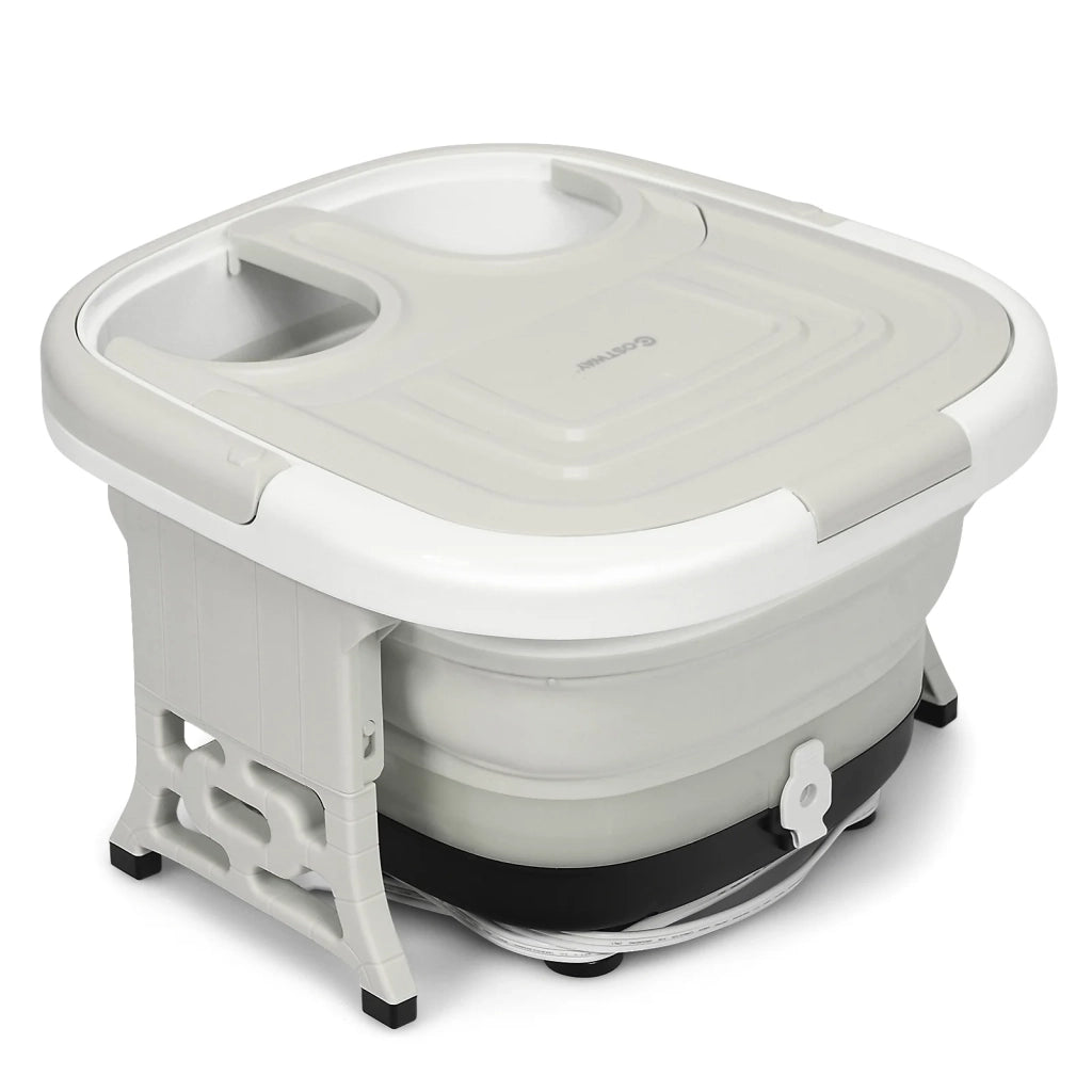 Pediluvio con idroterapia 42 x 40 x 24 cm telecomando massaggio con bolle atmosfera accogliente PP grigio 20_0021008
