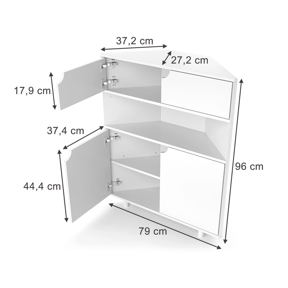 Vicco Credenza Bianco 79 x 96 cm con 4 scomparti