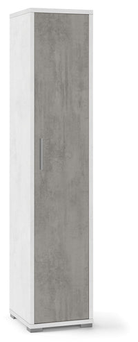 Armadio 1 Anta 39x182x41 cm Ossido Bianco/Cemento